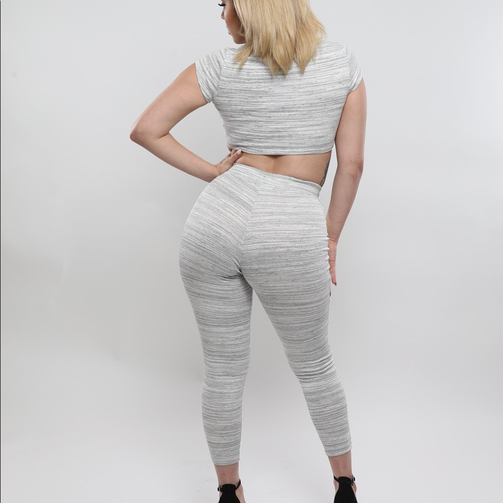Grey crop top set
